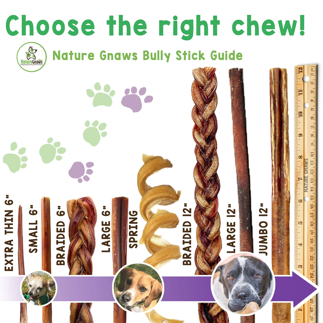Nature Gnaws - Extra Thin Bully Sticks for Dogs - Premium Natural Beef Bones - Long Lasting Dog Chew Treats for Small Dogs & Puppies - Rawhide Free - 6 Inch 1 Count (Pack of 1)