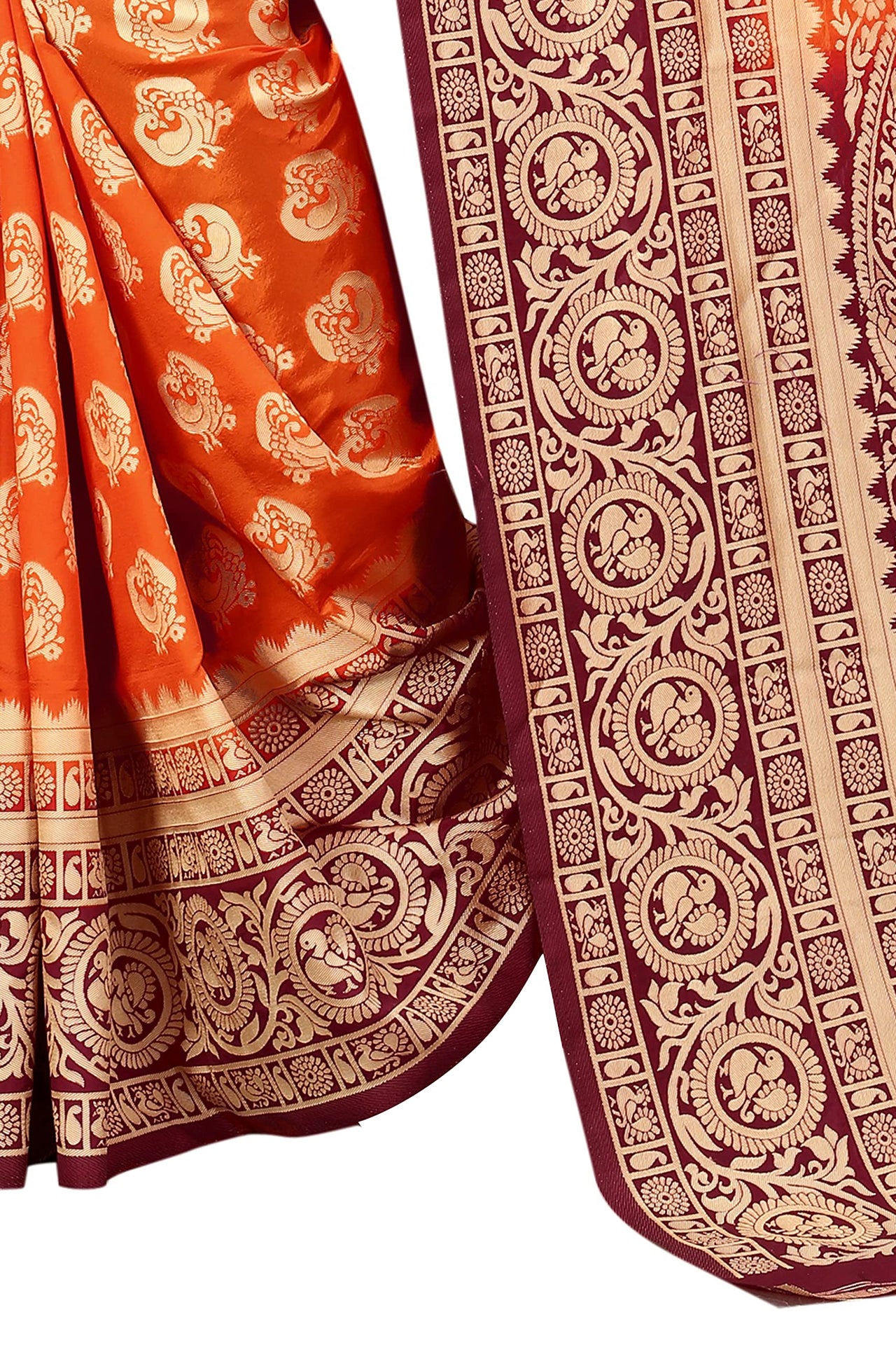 SATYAM WEAVES Women’s Daily/Party/Wedding/Casual Wear Rapier Jacquard Banarasi Cotton Silk Saree With Jacquard Designed Unstitched Blouse Piece