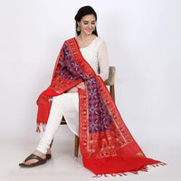 KAPAAHA Women's  Woven Silk Blend Patola Dupatta/Chunni