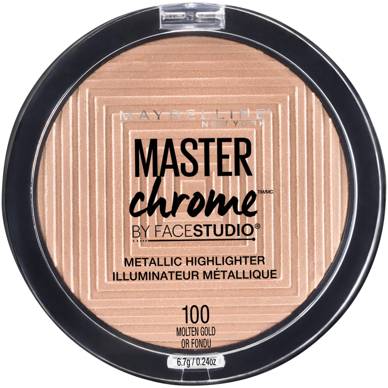 Maybelline New York Face Studio Master Chrome Metallic Highlighter, Molten Gold, 6.7g and Maybelline New York Volume Express Colossal Masacara, Waterproof, Black, 10ml