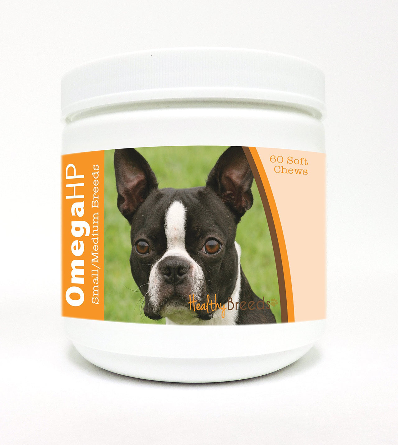 Healthy Breeds Boston Terrier Omega HP Fatty Acid Skin and Coat Support Soft Chews 60 Count 60 Ct - Small/Medium Breeds