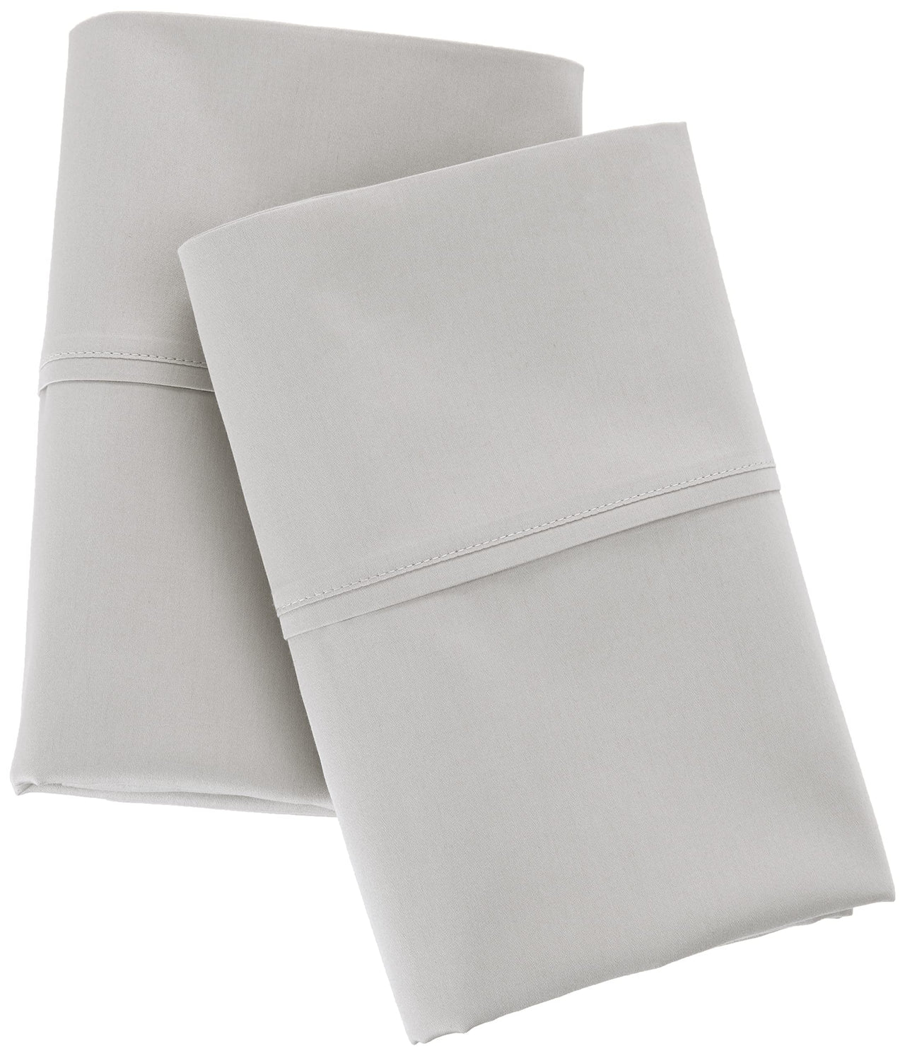 Aware 100% Organic Cotton 300 Thread Count Pillowcase Set, Light Gray, King, 2 Pack, 40" x 20"