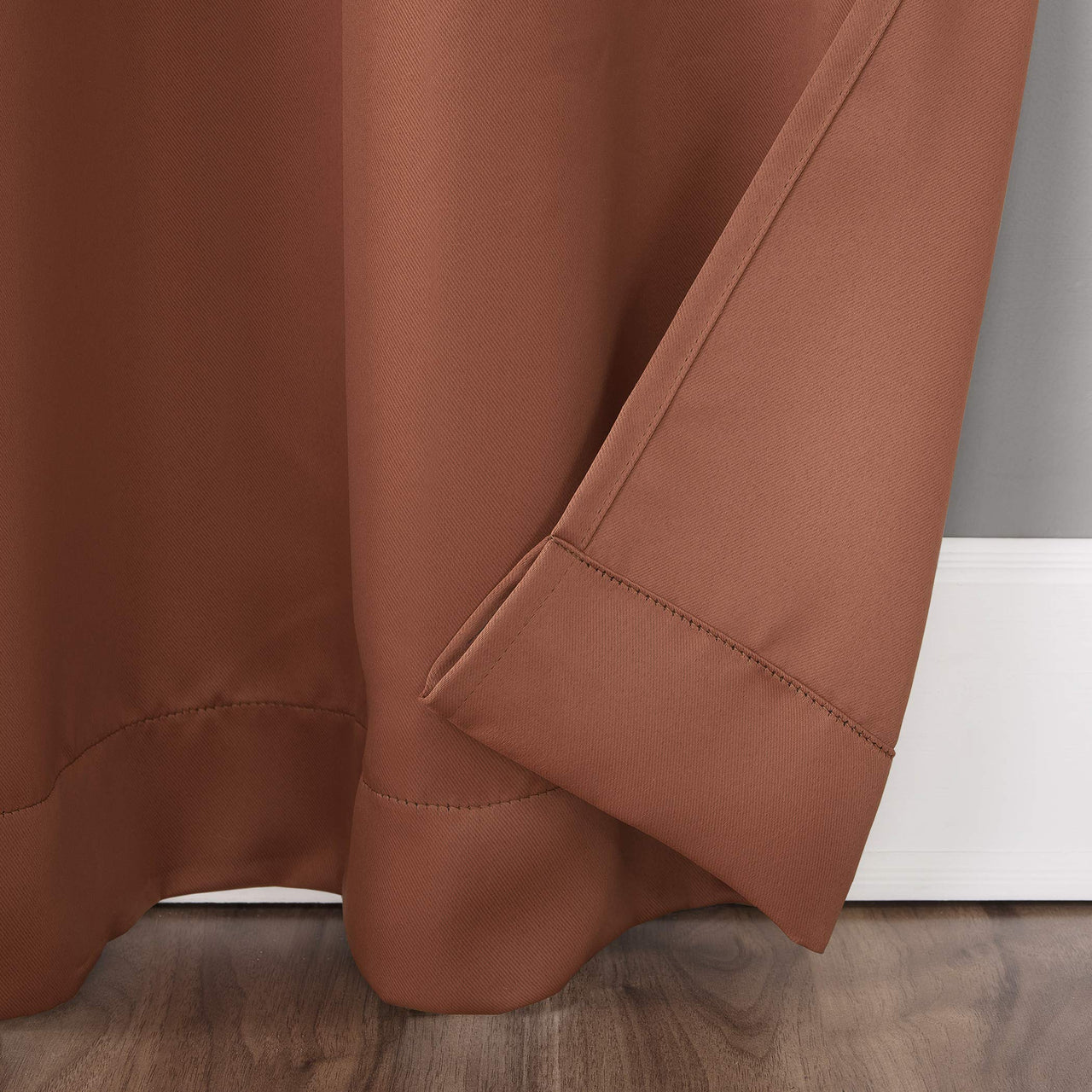 Sun Zero Easton Energy Saving Blackout Rod Pocket Curtain Panel, 40" x 95", Terracotta 40" x 95"