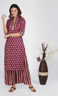 Ratan Women’s Cotton Readymade Salwar Suit Set. Printed Kurti Palazzo Set Latest