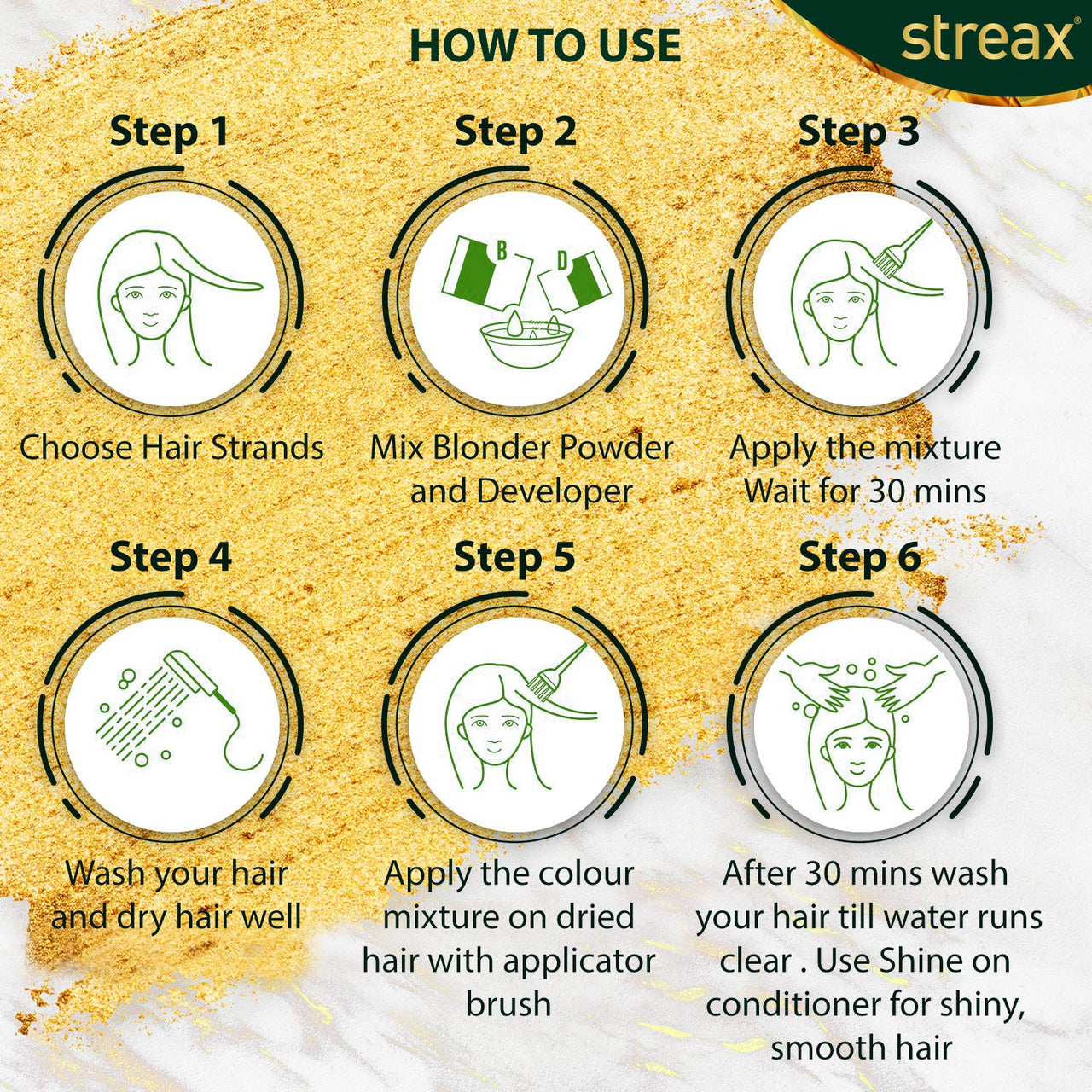 Streax Ultralights Hair Color Highlighting Kit for Women & Men, 60ml (Pack of 3) | Gem Collection - Soft Blonde| Contains Walnut & Argan Oil | Shine On Conditioner | Longer Lasting Highlights