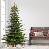 Puleo International 7.5 Foot Pre-Lit Aspen Fir Artificial Christmas Tree with 700 UL Listed Clear Lights Green 7.5' Aspen Fir with 700 Clear Lights