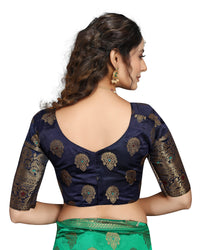 C J Enterprise Women's  Kanchipuam Pattu Pure Kanjivaram Silk Sarees For Wedding With Blouse Piece (perashooot paithani)