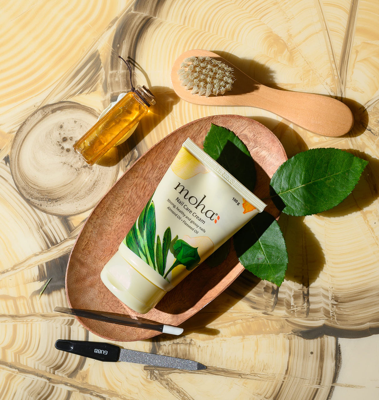 moha: Nail Care Cream, Nail Growth & Strength With Goodness of Almond Oil & Flaxseed Oil | Soft, Smooth, & Strong Lustrous Nails unisex- (100 g) Pack of 1