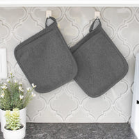 Ritz Terry Pocket Mitt & Hot Pad: Unparalleled Heat Resistant, Durable 100% Cotton – Ergonomically Designed for Optimal Grip – Easy-Care Machine Washable, Perfect for Your Kitchen – Graphite, 2-Pk Pocket Mitt -- 2 pk