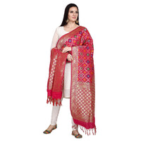 Kapaaha Women's  Woven Silk Blend Banarasi Zari Dupatta/Chunni, Width 45 Inch, Length 2.5 Meter