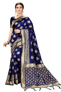 PANASH TRENDS Women's  Kanchipuram Banarasi Art Silk Saree with Blouse Piece