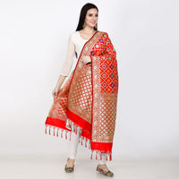 Kapaaha Women's  Woven Silk Blend Banarasi Zari Dupatta/Chunni, Width 45 Inch, Length 2.5 Meter