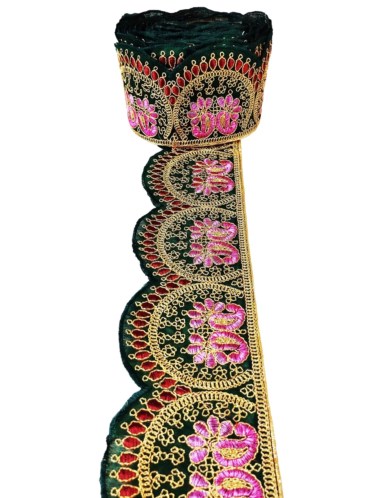 CARTZEYE Embroidery Heavy Work Trim Lace Border for Saree, Kurti, Dresses, Bandhani, Lehenga, Decorative Ribbon