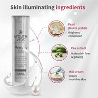 Ayouthveda Pearly White Day Cream With Natural SPF 15 | Nourishes Skin With Pearl, Pea- Extract & Milk Cream | For A Pearly Lusture, Hydrate & Radiant Skin | Suits Normal & Oily Skin (Pack Of 1-50Gm)