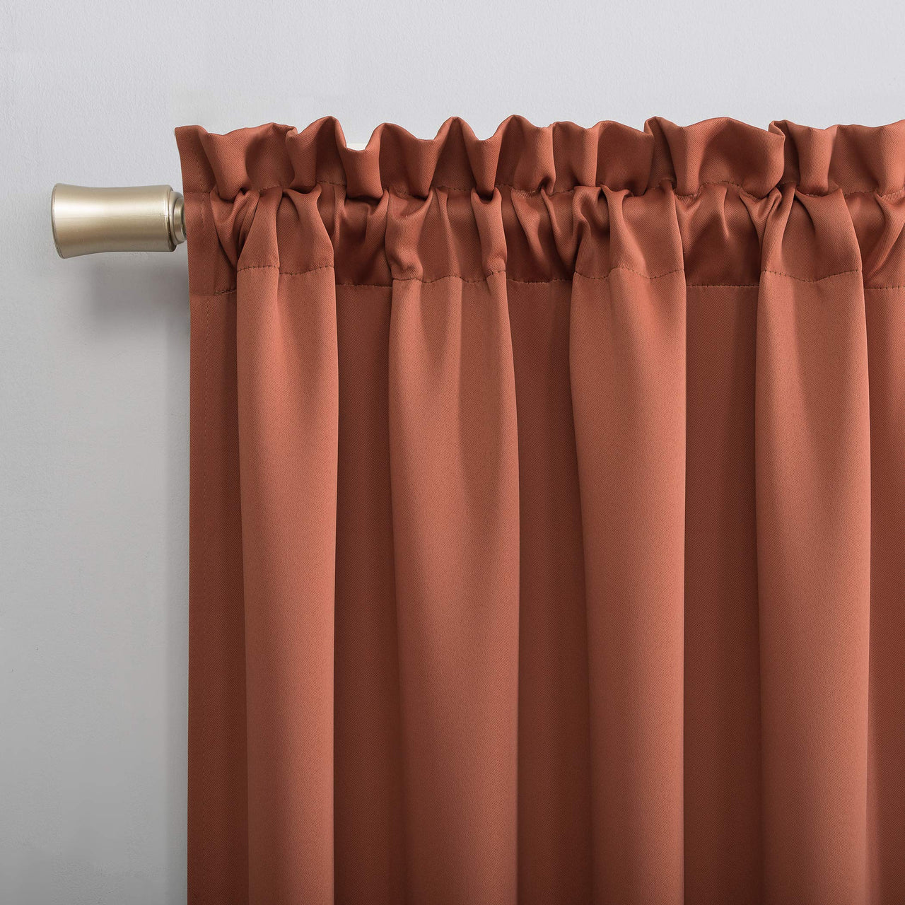 Sun Zero Easton Energy Saving Blackout Rod Pocket Curtain Panel, 40" x 95", Terracotta 40" x 95"