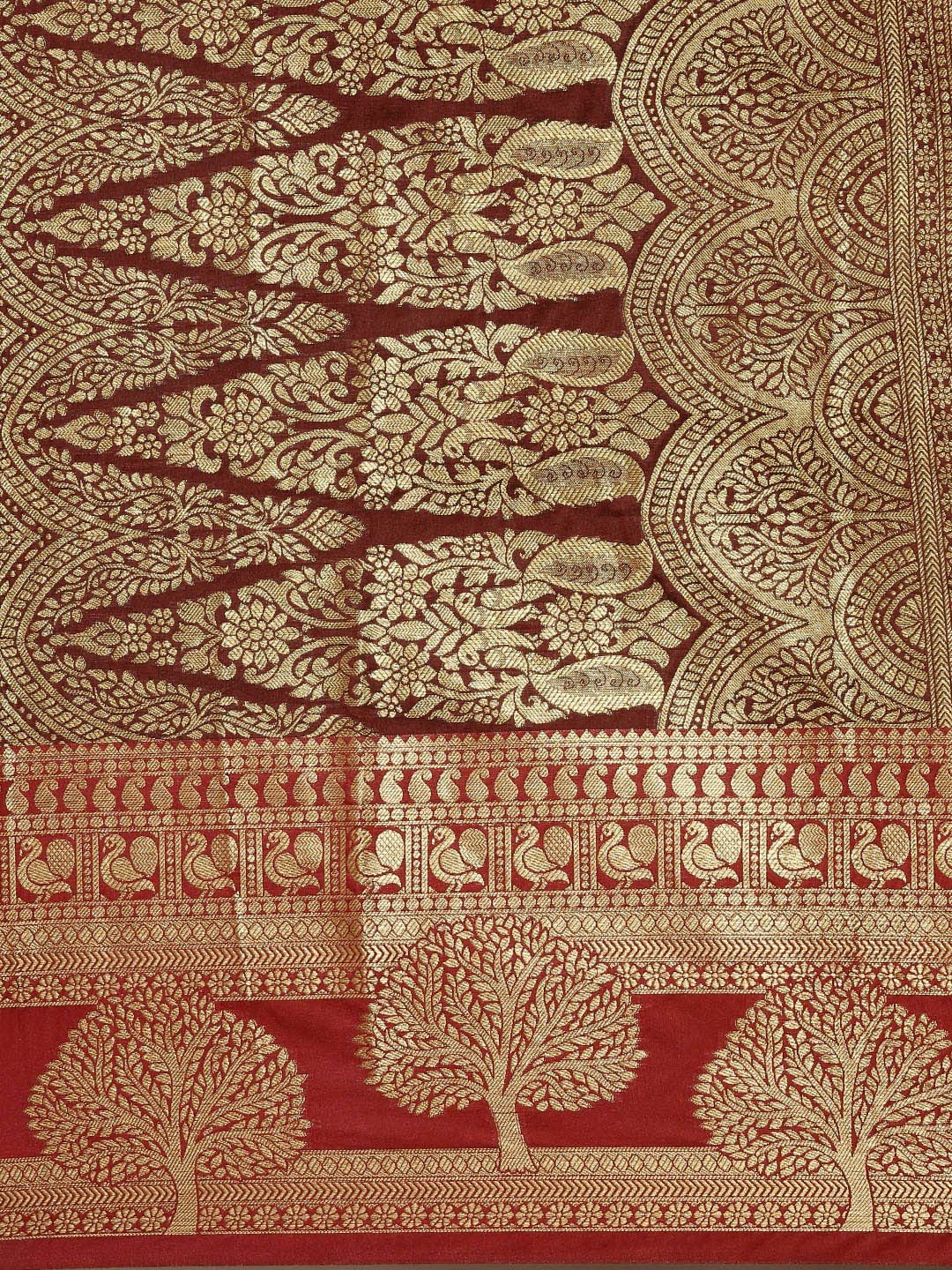 Pandadi Saree Women's  Banarasi Silk Saree With Unstitched Blouse Piece