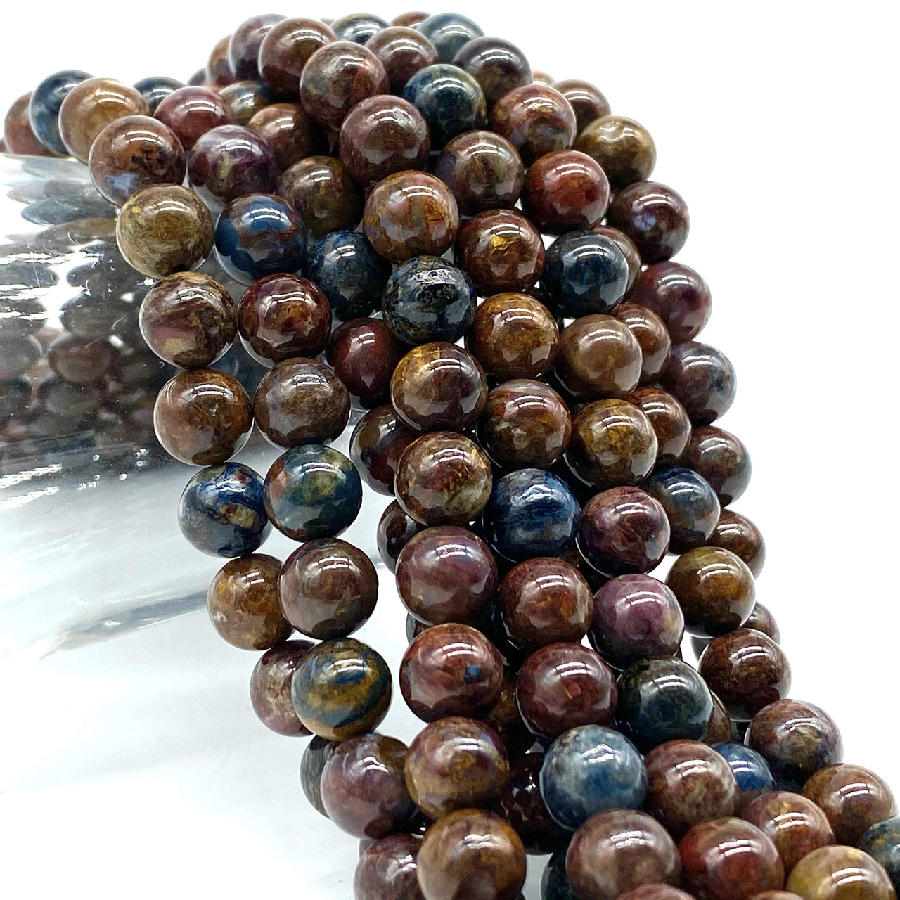 ABCGEMS Namibian Pietersite (AKA Vision Stone for Meditation- Exquisite Swirling Bands) Healing Crystal Stone Ideal for Bracelet Necklace Ring DIY Jewelry Making Craft Men Women Smooth Round 8mm Pietersite AKA Vision Stone (From Namibia)