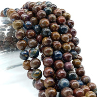 ABCGEMS Namibian Pietersite (AKA Vision Stone for Meditation- Exquisite Swirling Bands) Healing Crystal Stone Ideal for Bracelet Necklace Ring DIY Jewelry Making Craft Men Women Smooth Round 8mm Pietersite AKA Vision Stone (From Namibia)