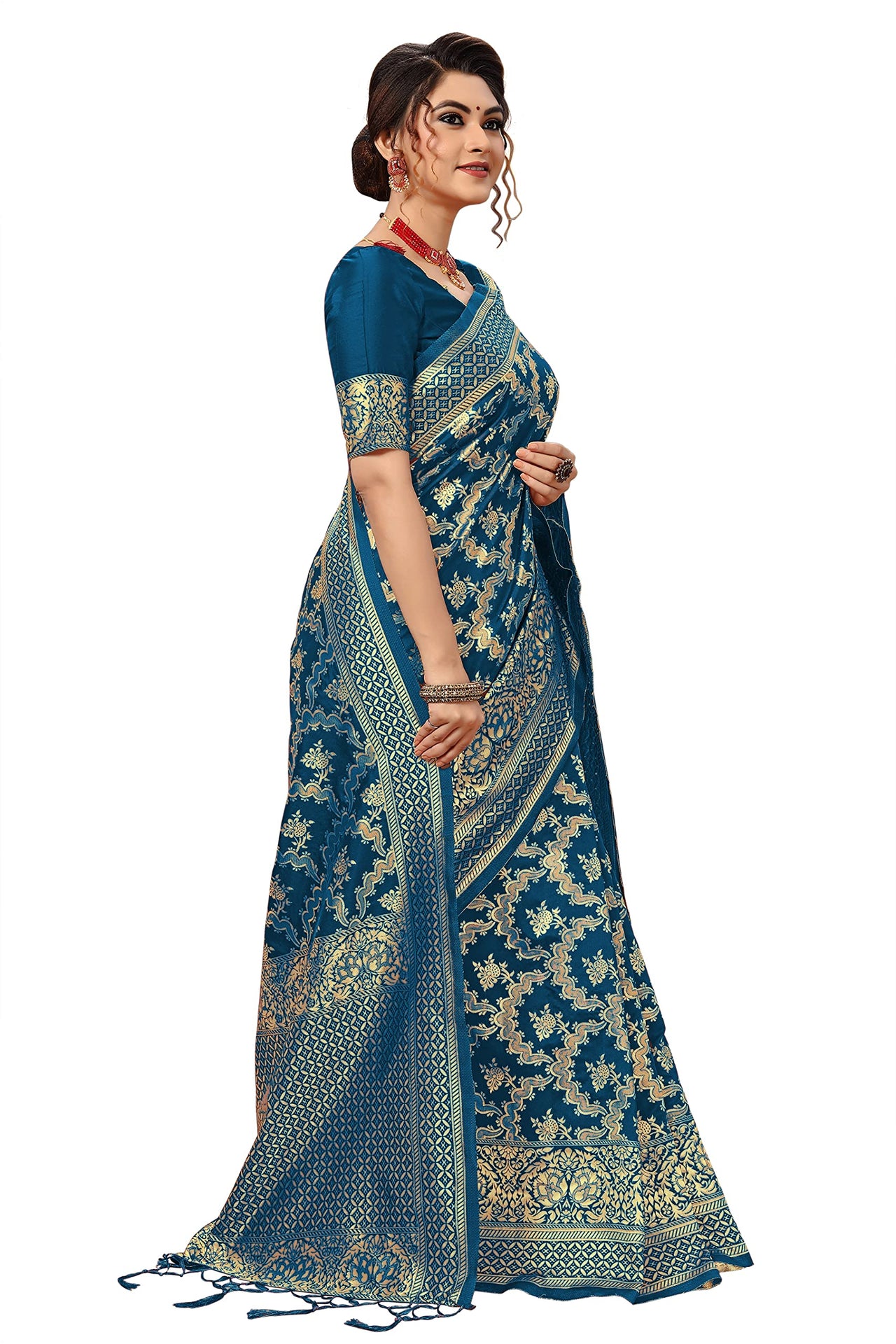 Nivah Fashion Women's  Banarasi Art Silk Saree with Blouse Piece