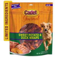 Cadet Gourmet Sweet Potato & Duck Wraps Dog Treats - Healthy & Natural Duck & Sweet Potato Dog Training Treats for Small & Large Dogs - Inspected & Tested in USA (28 oz.) 1.75 Pound (Pack of 1)