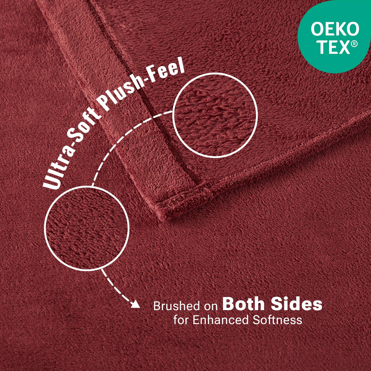Sleep Philosophy True North Fleece Sheet Set Full, Solid Color, Warm & Plush Sheets Soft Fleece Bedding Full Size Sheets, Fitted Pocket Fits Up to 16" Mattress, Soloft, Full Burgundy 4 Piece