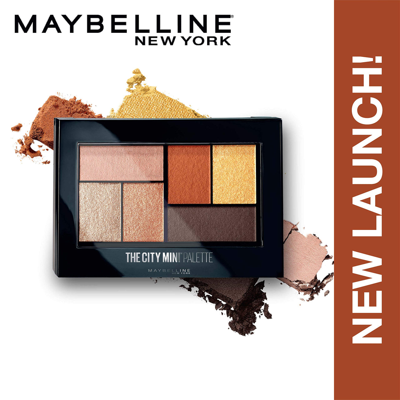 Maybelline New York Eyeshadow Palette, 6 Highly Blendable Shades, Sheer Finish, City Mini Palette, Brooklyn Orange, 6.4g