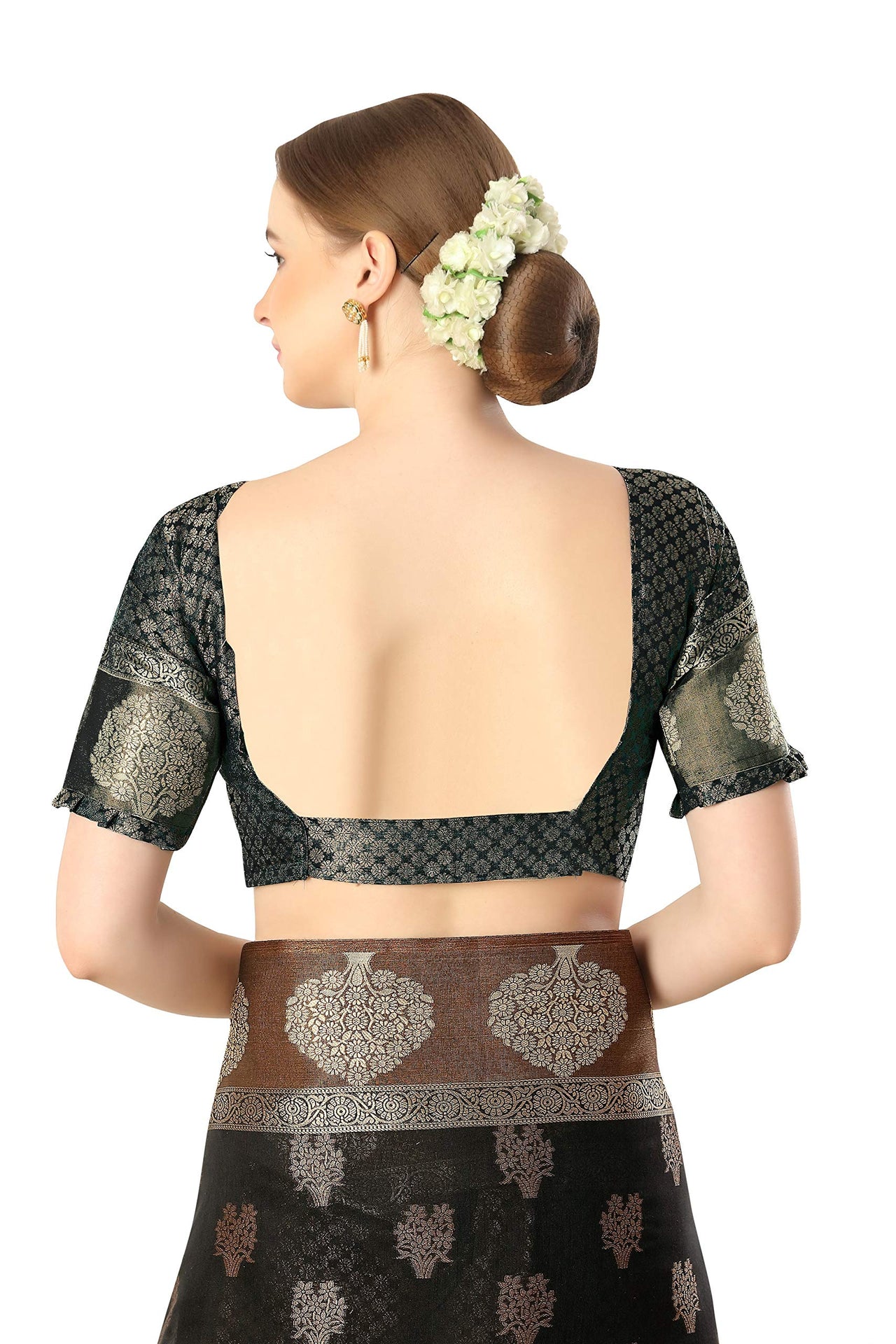 Jaam Silk Fashion Women's  kanjivaram Woven Pattu Silk Blend Saree with Blouse Piece