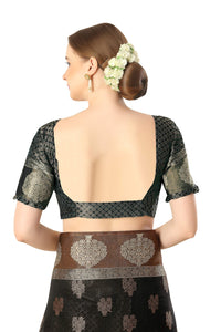 Jaam Silk Fashion Women's  kanjivaram Woven Pattu Silk Blend Saree with Blouse Piece