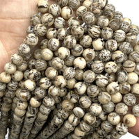 ABCGEMS Madagascan Zebradorite Feldspar Beads (AKA Graphic Feldspath) Healing Energy Crystal Stone Ideal for Bracelet Necklace Ring DIY Jewelry Making Craft Men Women Smooth Round 8mm Zebradorite Feldspar (From Madagascar)