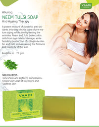 Vaadi Herbals Alluring Neem Tulsi Soap with Vitamin E and Tea Tree Oil, 75g
