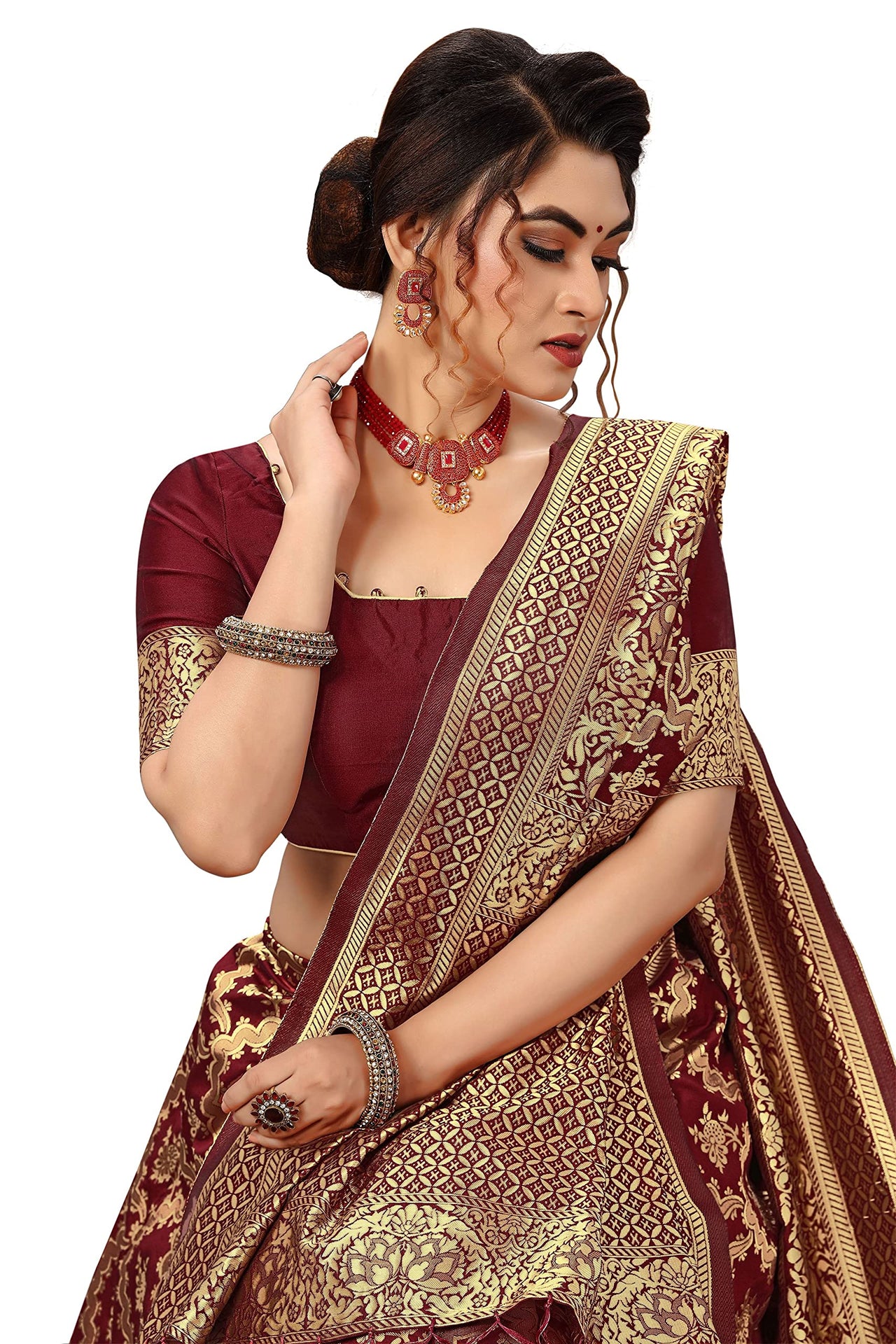 Nivah Fashion Women's  Banarasi Art Silk Saree with Blouse Piece