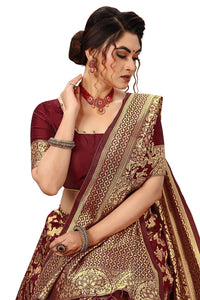 Nivah Fashion Women's  Banarasi Art Silk Saree with Blouse Piece