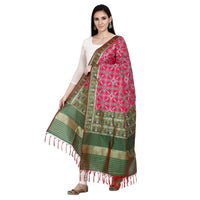 KAPAAHA Women's  Woven Silk Blend Patola Dupatta/Chunni