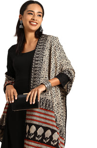 Janasya Women's  Black Rayon Kurta with Dupatta