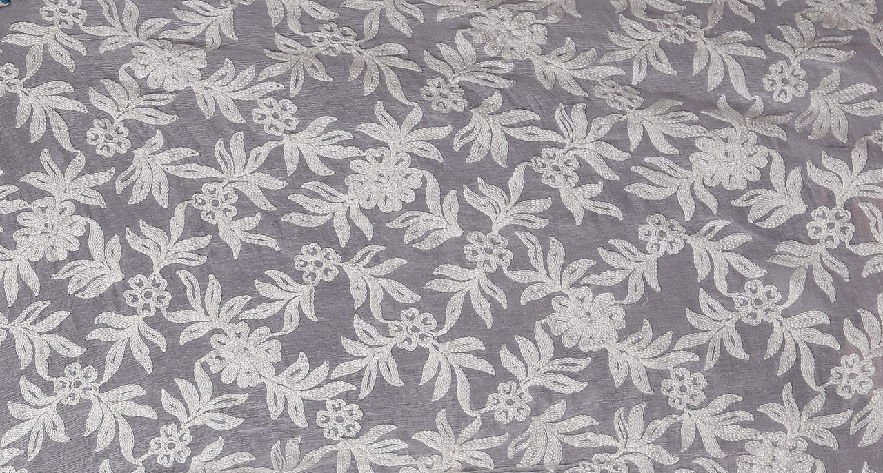 AKSHAR LLC Miss India Women's  Chiffon Dupatta With Karachi Embroidery Work