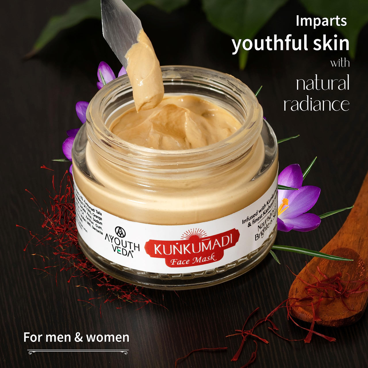 Ayouthveda Kunkumadi Face Mask 50g & Kunkumadi Taila Facial Oil 30ml Combo Pack Nourishes & Brightening Dull Skin Glowing Skin, Skin Whitening/Brightening Face Mask for Women & Men Beauty Facial Oil