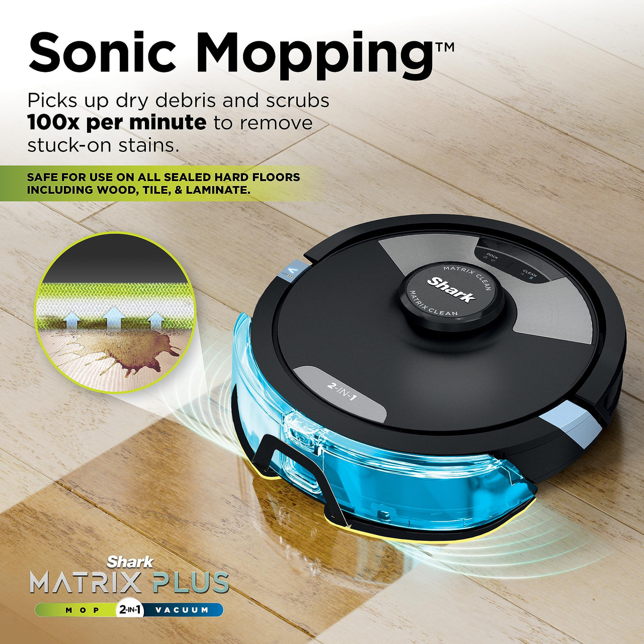 Shark Matrix Plus 2in1 Robot Vacuum & Mop with Sonic Mopping, Matrix Clean, Home Mapping, HEPA Bagless Self Empty Base, CleanEdge, for Pet Hair, WiFi, Black/Mocha, AV2630WA Wet and Dry Self-Empty + Mocha
