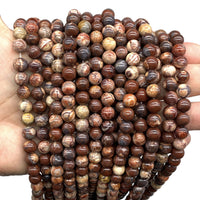 ABCGEMS Wood Eye Jasper Beads (Mohs Hardness 7) Healing Chakra Energy Crystal Stone Ideal for Bracelet Necklace Ring DIY Jewelry Making Craft Men Women Smooth Round 8mm
