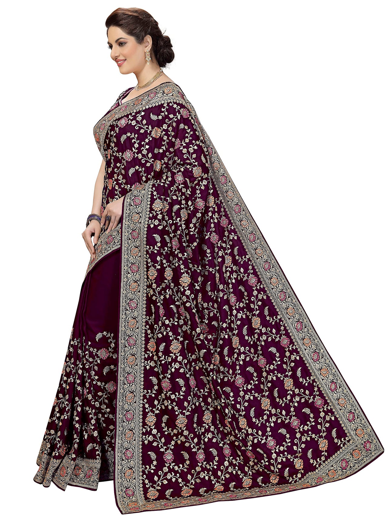 PANASH TRENDS Women's  Banarasi Barfi Silk Saree With Blouse Piece