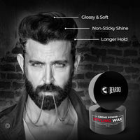 Beardo Creme Power Styling Wax, 75 gm | Cream Hair Wax Men | Crème Styling Wax | Volumizing Wax | Natural Finish | Hair Cream | Hair Wax for Non Stick, Smooth Hair