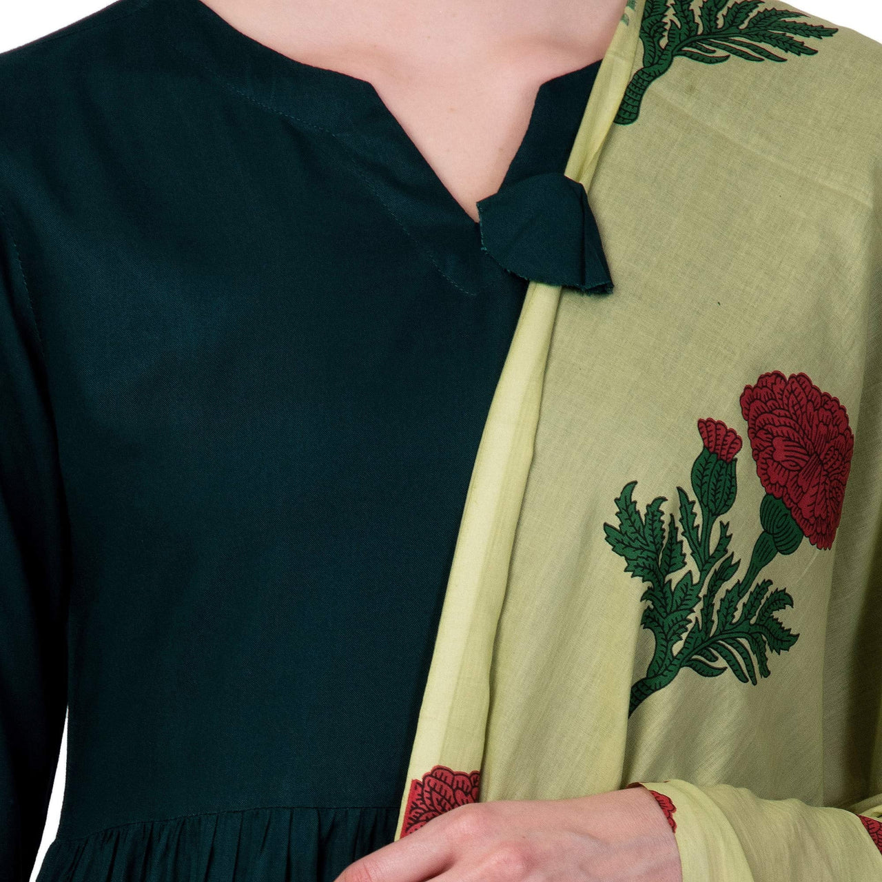 Amayra Women's  Rayon Solid Anarkali Salwar Suit(TCK078_Green)