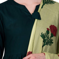 Amayra Women's  Rayon Solid Anarkali Salwar Suit(TCK078_Green)