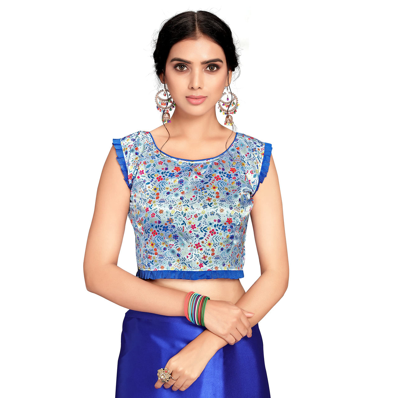 Cloud walker Women Soft Satin Silk Saree With Digital Printed Unstiched Blouse Piece(5.5m Saree +0.8m Blouse Piece).