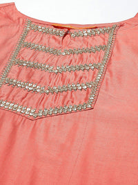 INDO ERA Women's  Cream Solid Viscose Straight Kurta Trouser With Dupatta Set