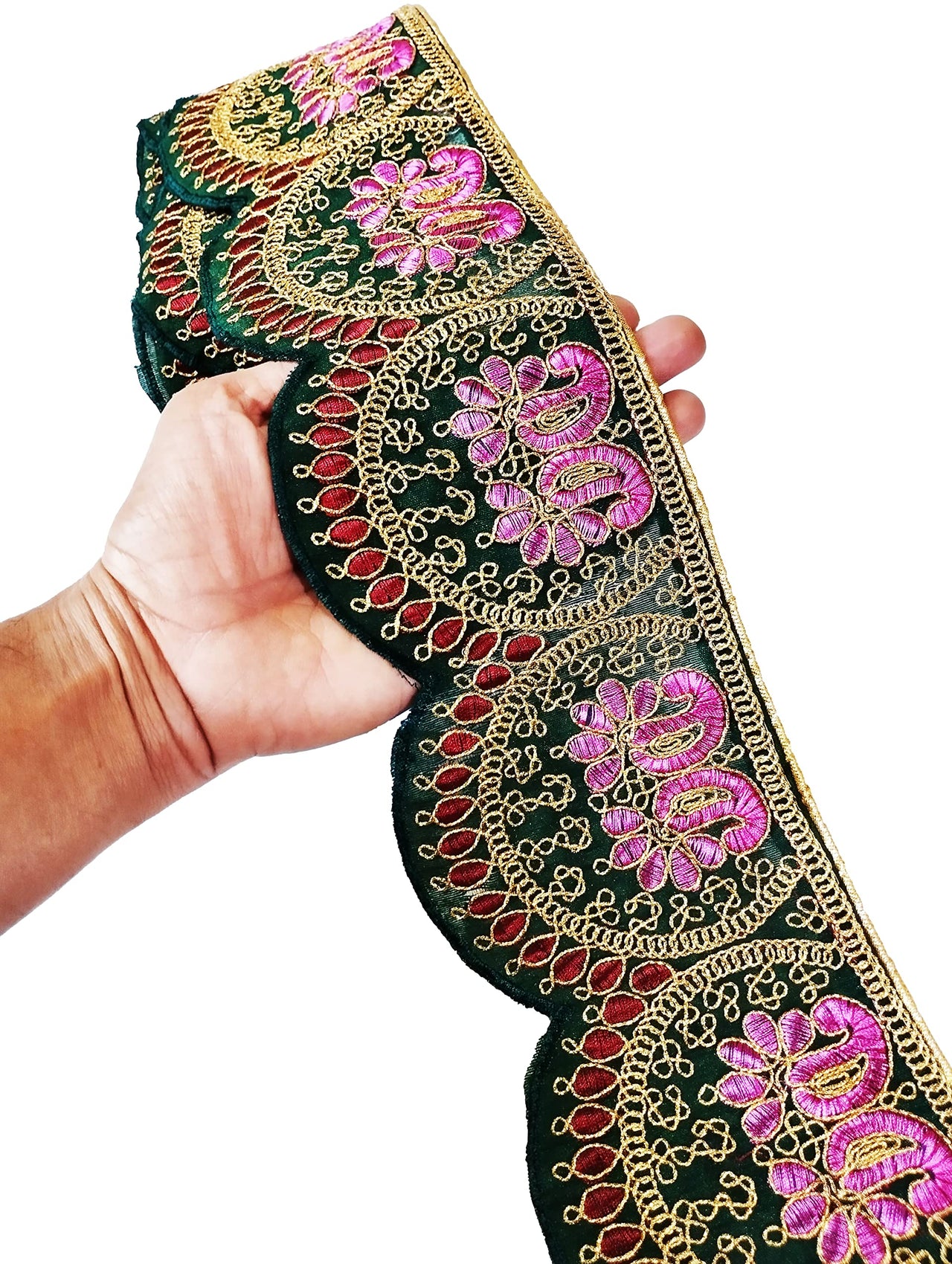 CARTZEYE Embroidery Heavy Work Trim Lace Border for Saree, Kurti, Dresses, Bandhani, Lehenga, Decorative Ribbon