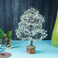 Green Jade Crystal Tree of Life - Chakra Tree for Positive Energy, Gemstone Tree, Feng Shui Tree Decor - Money Tree Bonsai - Healing Crystal Tree - Meditation Accessories, Spiritual Gift - Gem Tree Green Jade (Silver Wire)