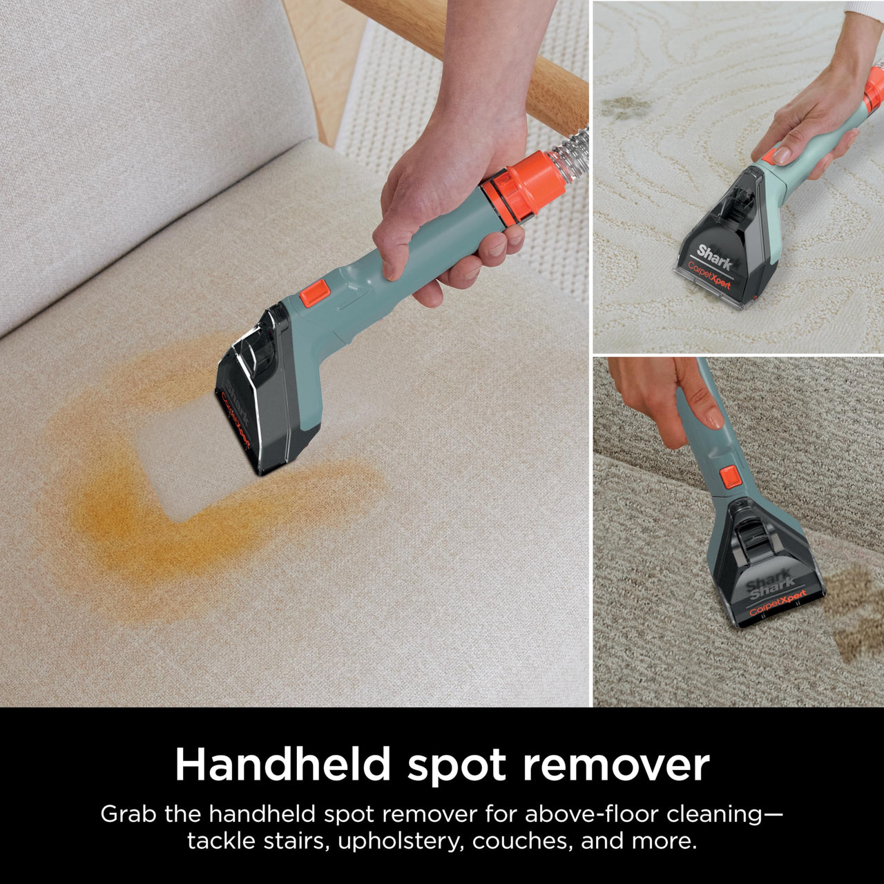 Shark EX201 CarpetXpert Upright Carpet, Area Rug & Upholstery Cleaner with StainStriker, Built-in Spot & Stain Cleaner, Perfect for Pets, Deep Cleaning & Tough Stain Removal, Carpet Shampooer, Cyan Shark CarpetXpert with StainStriker