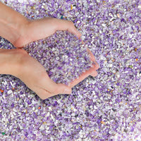 T4U Tumbled Chips Stones Crushed Crystal Quartz 2 LB, Irregular Shaped Gravels Pebble Healing Stones, DIY Smoothed Rock for Potted Plant,Resin Art,Vase Fillers Aquarium Gravel Rocks (Amethyst) #1 - Amethyst