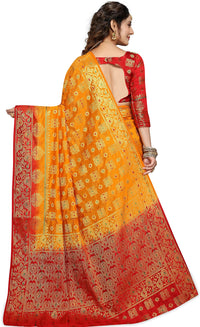 iZibra Women's  Kanchipuram Silk Sarees With Blouse Piece