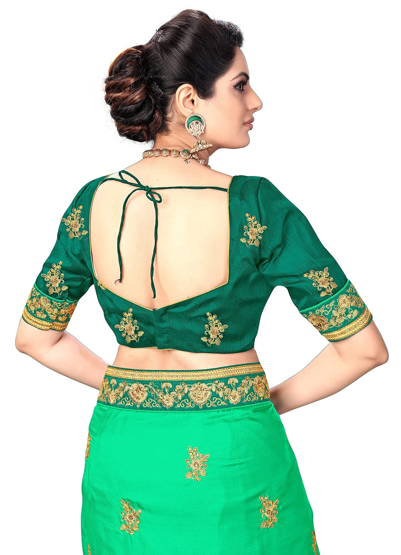 PANASH TRENDS Women's  Barfi Silk Heavy Embroidery Work Saree